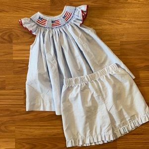 Smocked Patriotic Shorts Set